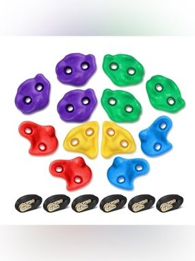 12 Ninja Tree Climbing Rocks Holds Kids Adult Ratchet Straps Outdoor Obstacle